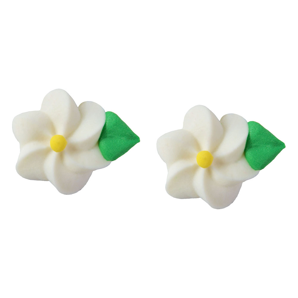 O'Creme White Royal Icing Mini Swirl Flower, Set of 24