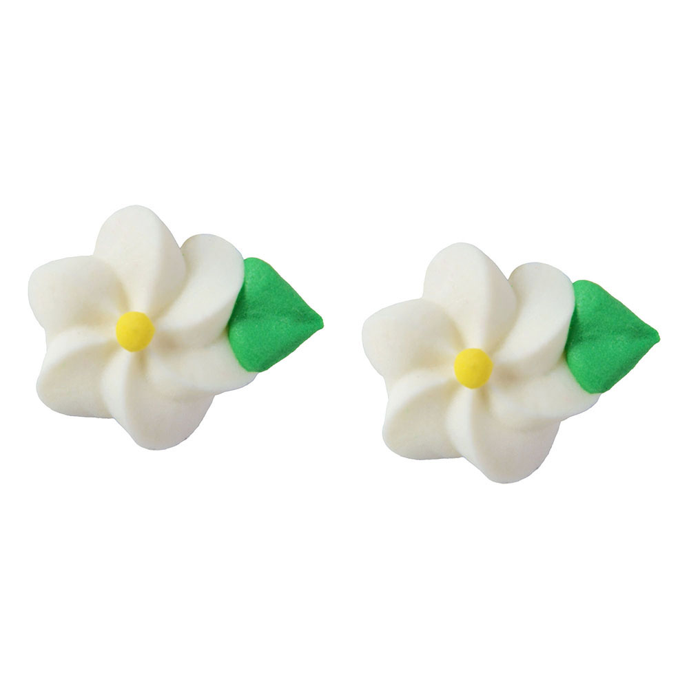 O'Creme White Royal Icing Swirl Flowers, Set of 15