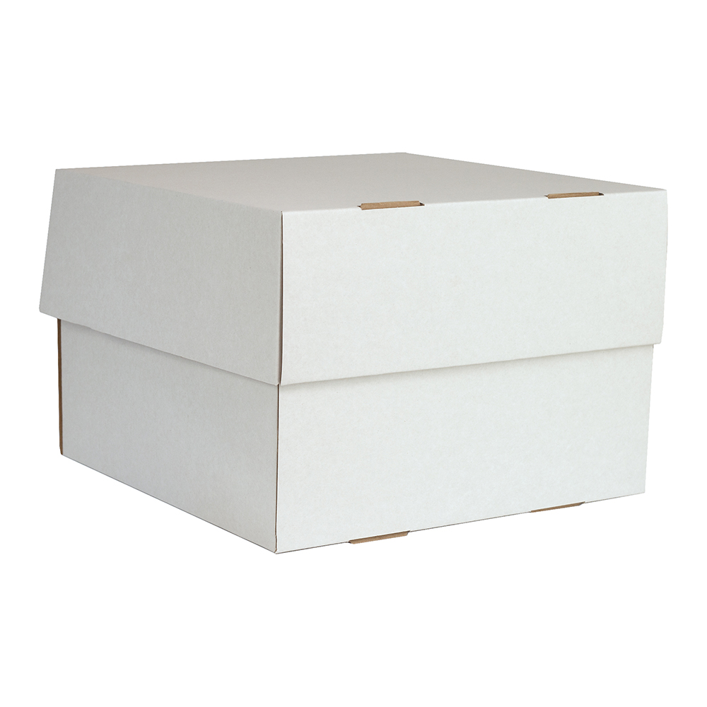 O'Creme White Square Corrugated Cake Box, 12" x 12" x 6" - Pack of 25