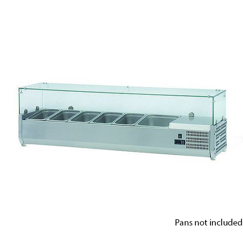 Omcan 39594 Refrigerated Topping Rail With 6 Pan Capacity Sandwich