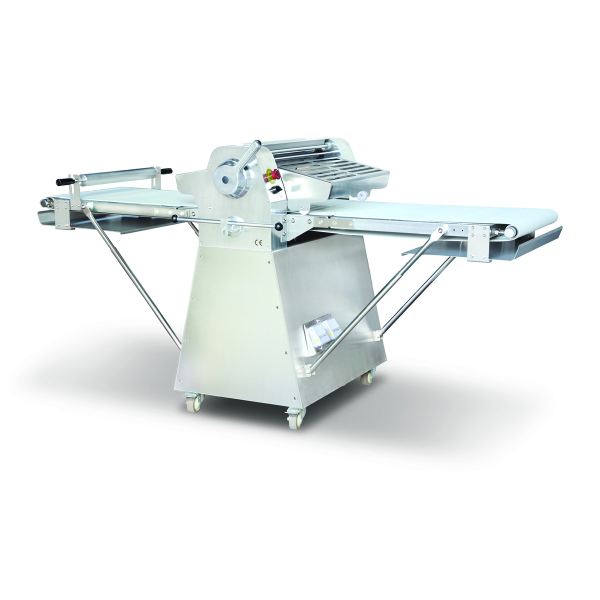 Manual dough sheeter on stand