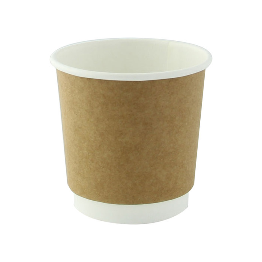 Packnwood Double Wall Compostable Kraft Paper Cups, 4 oz., 2.4 Dia. x 2 ...