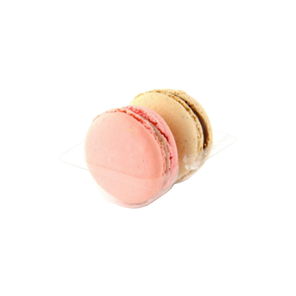 Packnwood Insert for 2 Macarons with Clip Closure, 2.5" x 2.6" x 1" - Pack of 50