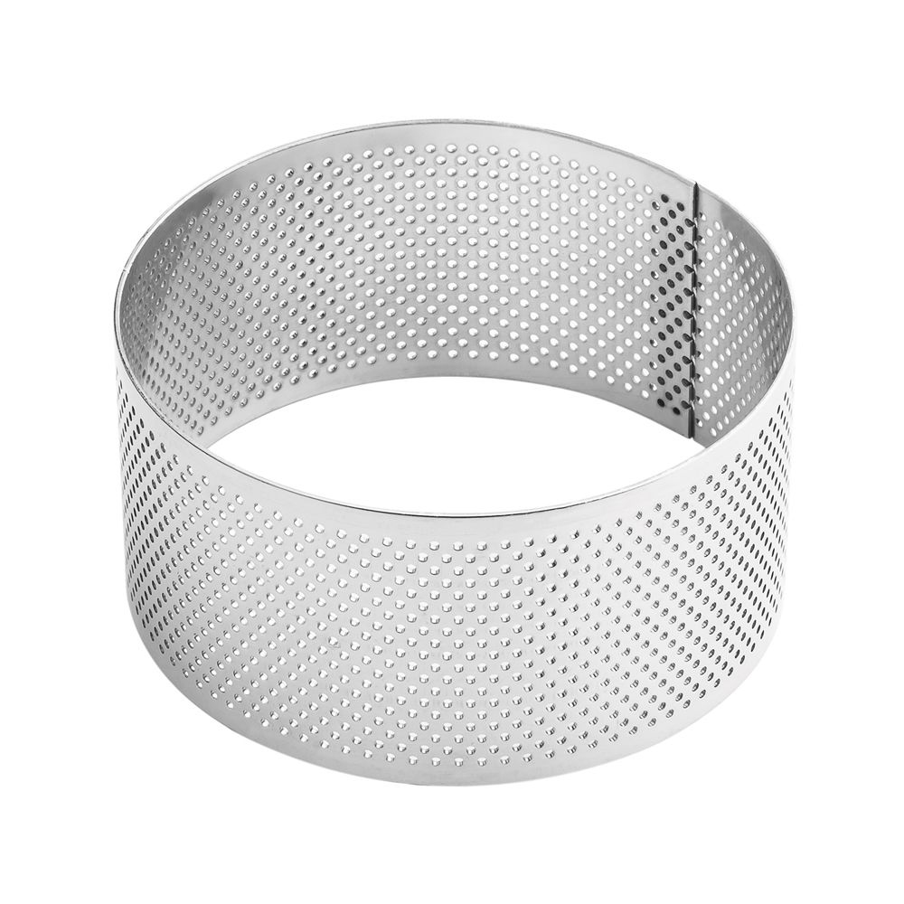 Pavoni Stainless Steel Perforated Cake Ring, Round, 3.5 x 1.8 Cake ...