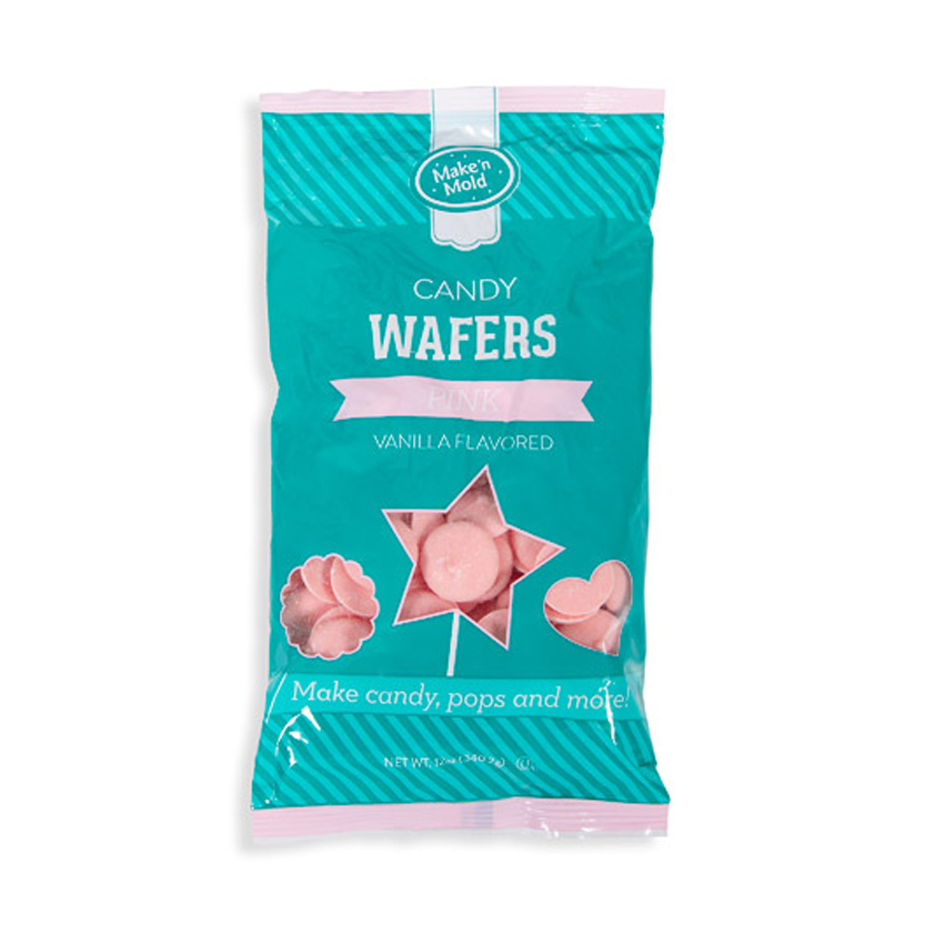 Pink Vanilla Flavored Candy Wafers, 12 Oz. Edible Chocolate - BakeDeco.Com