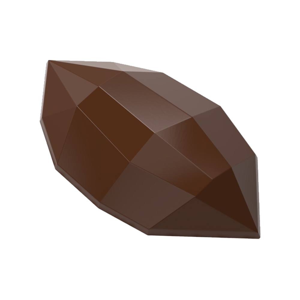 Greyas Polycarbonate Chocolate Mold, Faceted Oval by Nicolas Botomisy, 24 Cavities