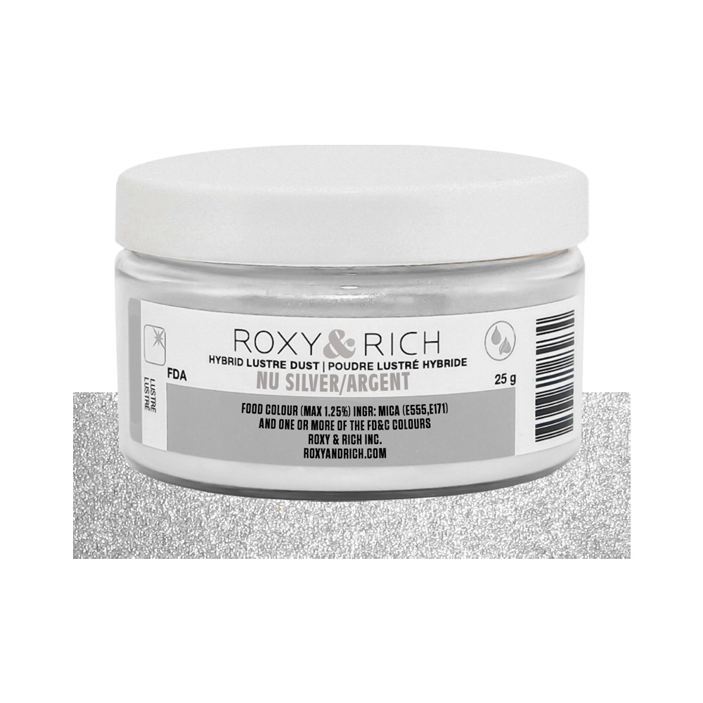 Roxy & Rich Nu Silver Hybrid Luster Dust, 25 Grams