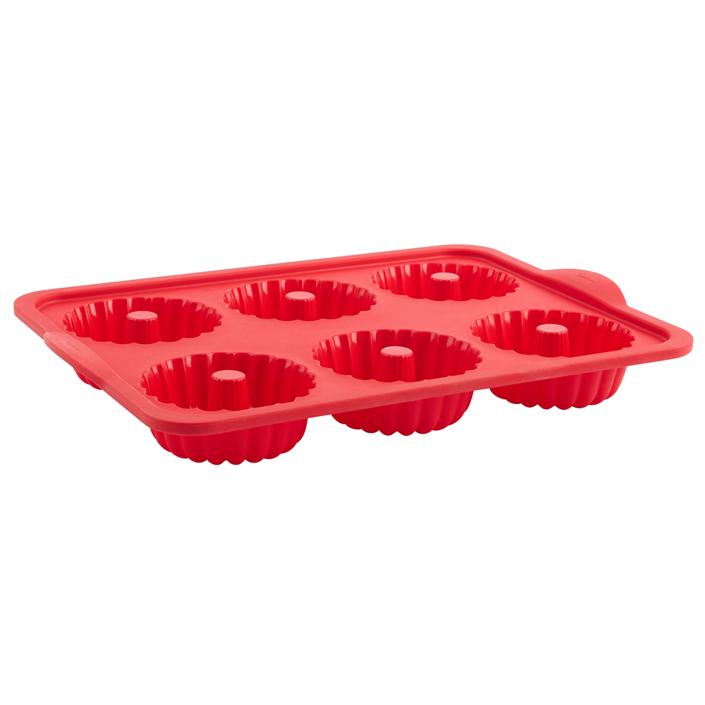 Trudeau Silicone Mini Fluted Pan, 6 Cavities