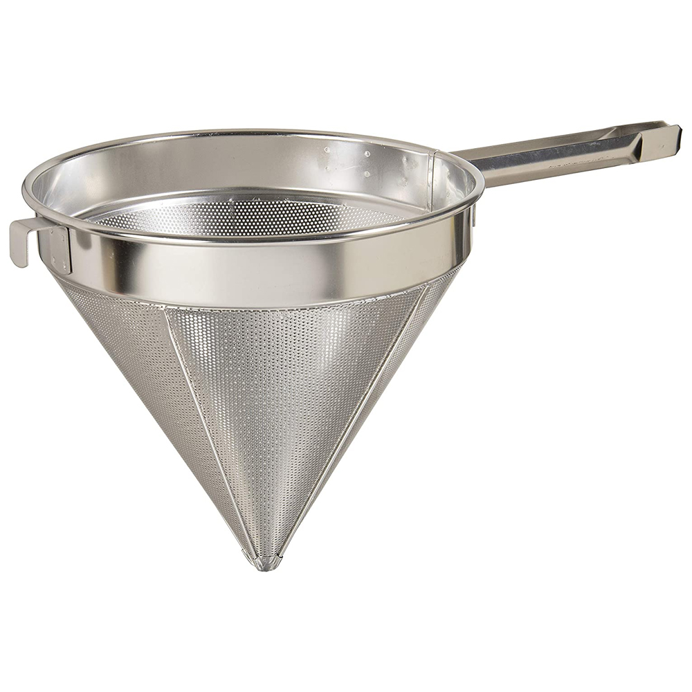 Update International Stainless Steel China Cap Strainer,  Fine Mesh - 12" Diameter