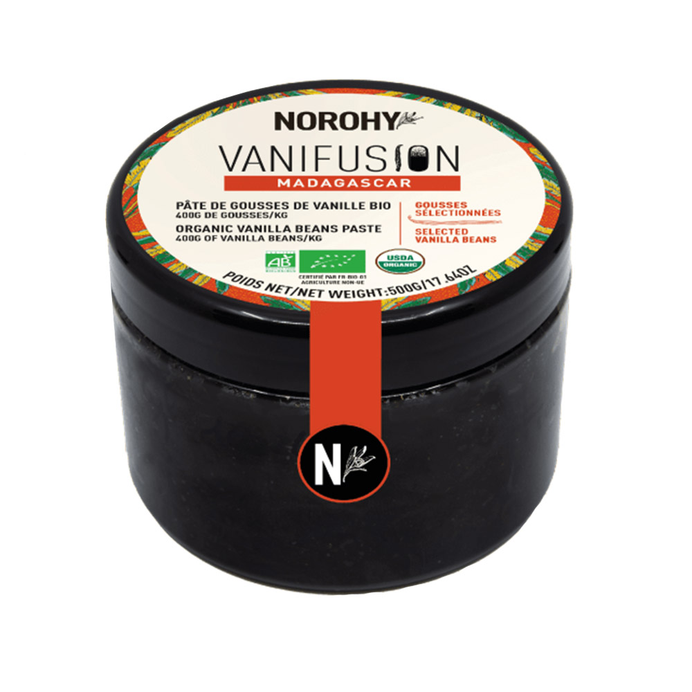 Valrhona Norohy Vanifusion Organic Vanilla Bean Paste, 17.64 oz.