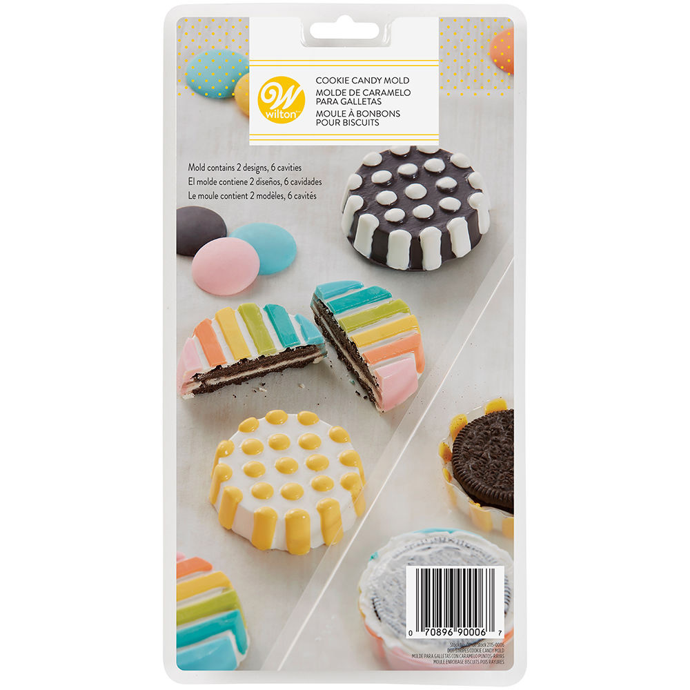 Wilton Dot & Stripes Cookie Candy Mold Flexible Plastic Chocolate Molds ...