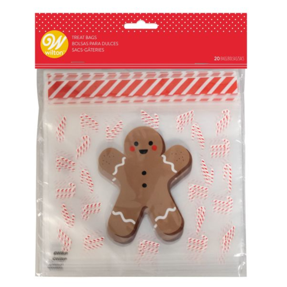 Wilton Gingerbread Boy Resealable Treat Bag, Pack of 20