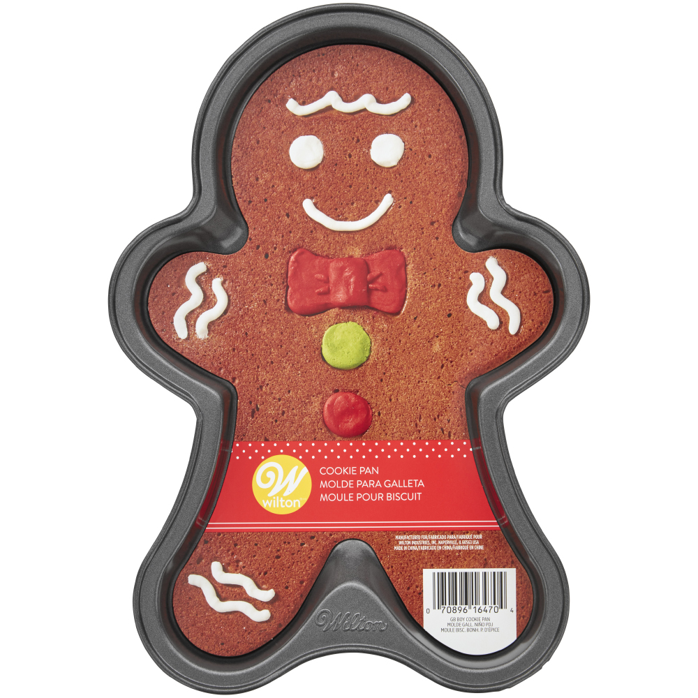 Wilton Non-Stick Christmas Gingerbread Man Cookie Pan, 11" x 8"