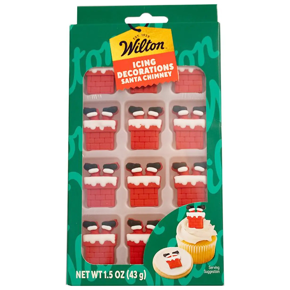 Wilton Santa Chimney Icing Decorations, Pack of 12