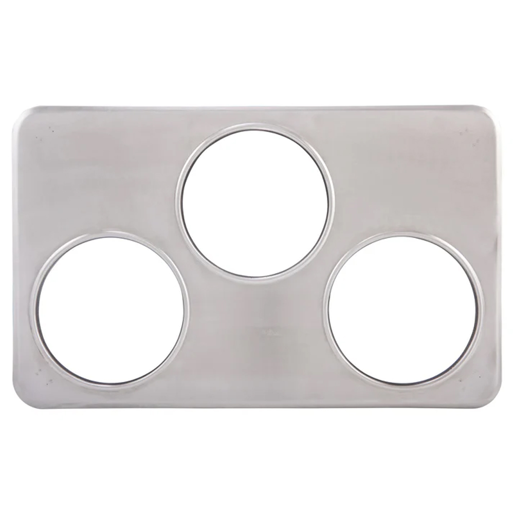 Winco ADP-666 Stainless Steel Adapter Plate With Three 6-3/8" Holes