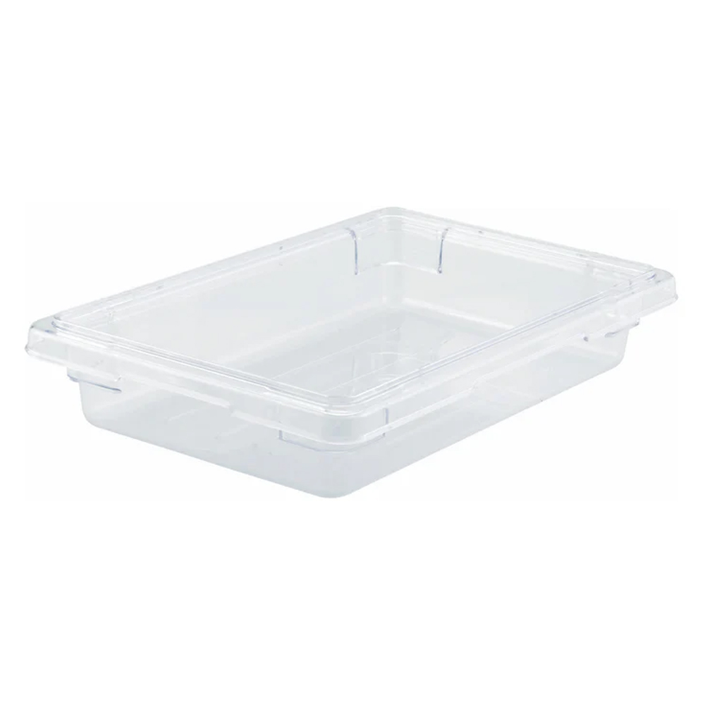 Winco Clear Polycarbonate Full Size Food Storage Box, 3-1/2" Deep