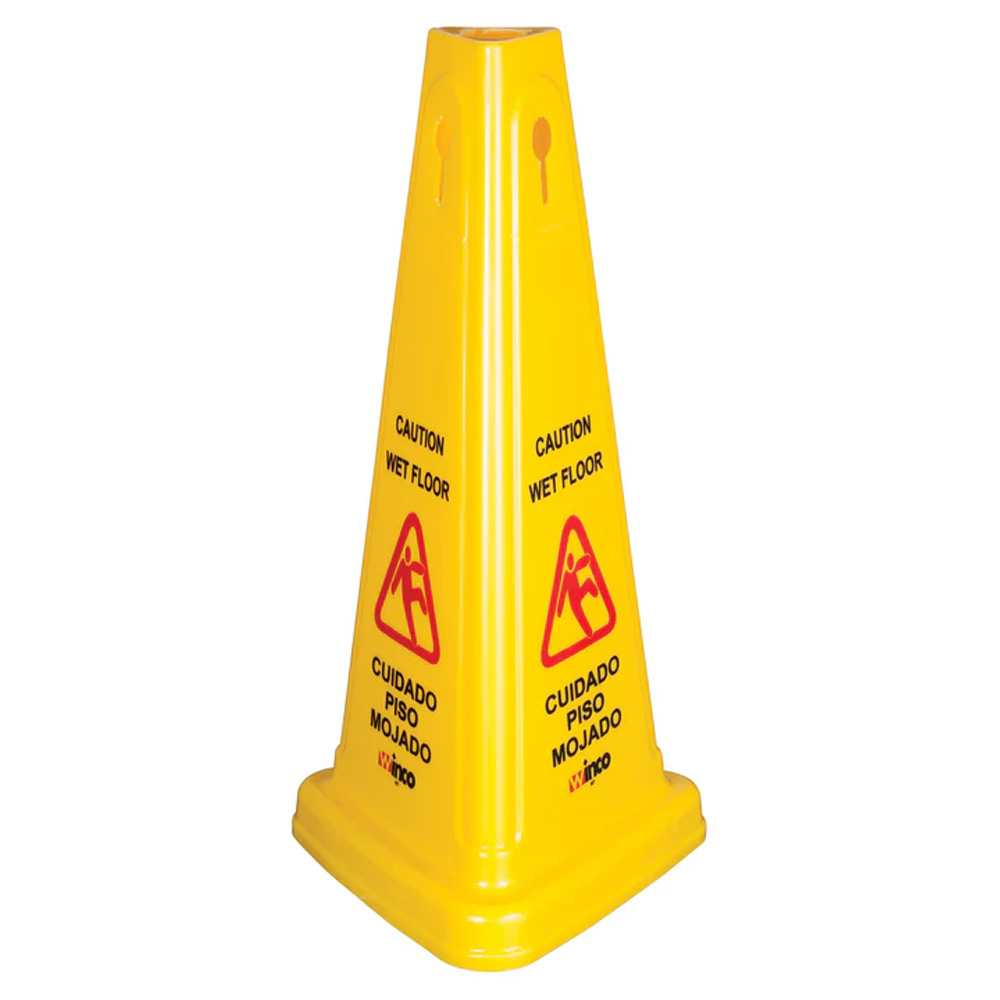 Winco Cone Shaped Wet Floor Caution Sign