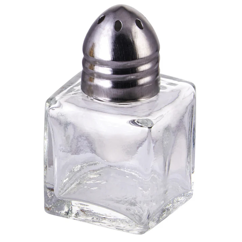 Winco G-100 Salt Shaker, Mini-Cube, Chrome Plated Metal Top, 1/2 Oz.