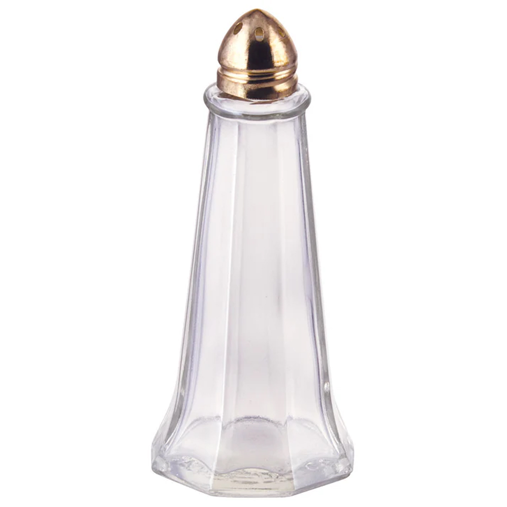 Winco G-111 Salt Shaker, Tower, Gold Plated Top, 1 Oz.