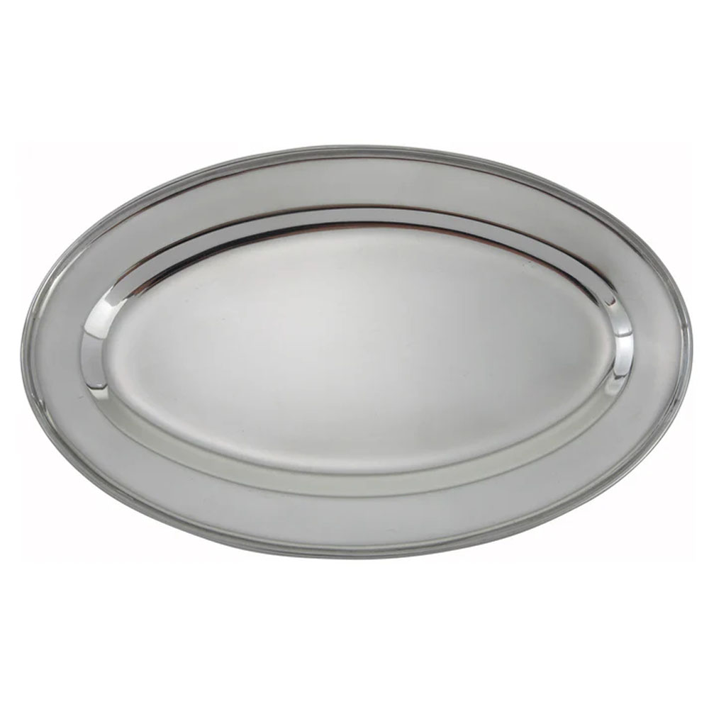 Winco Oval Platter, Stainless Steel - 12"