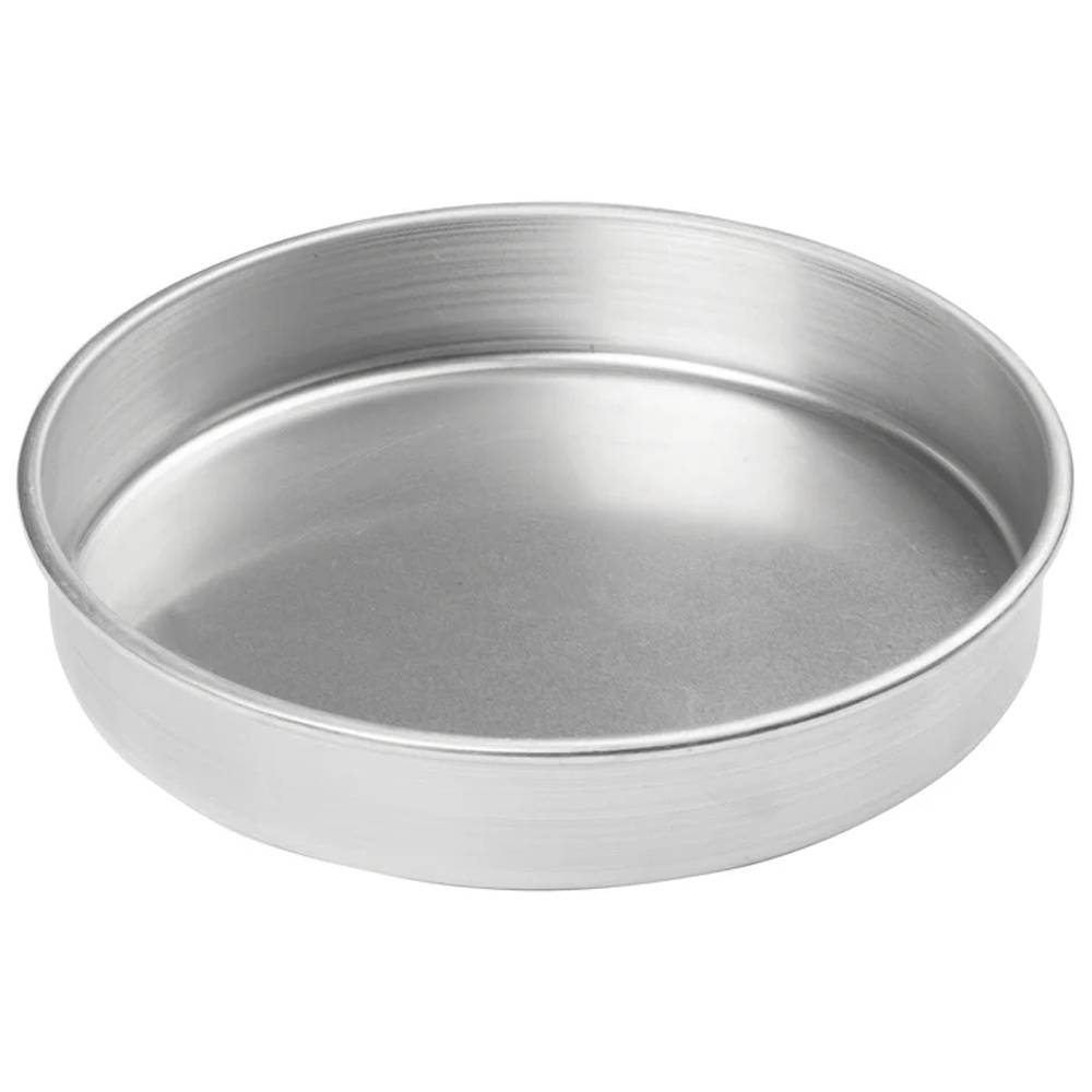 Winco Round Aluminum Cake Pan, 10" x 2" Deep