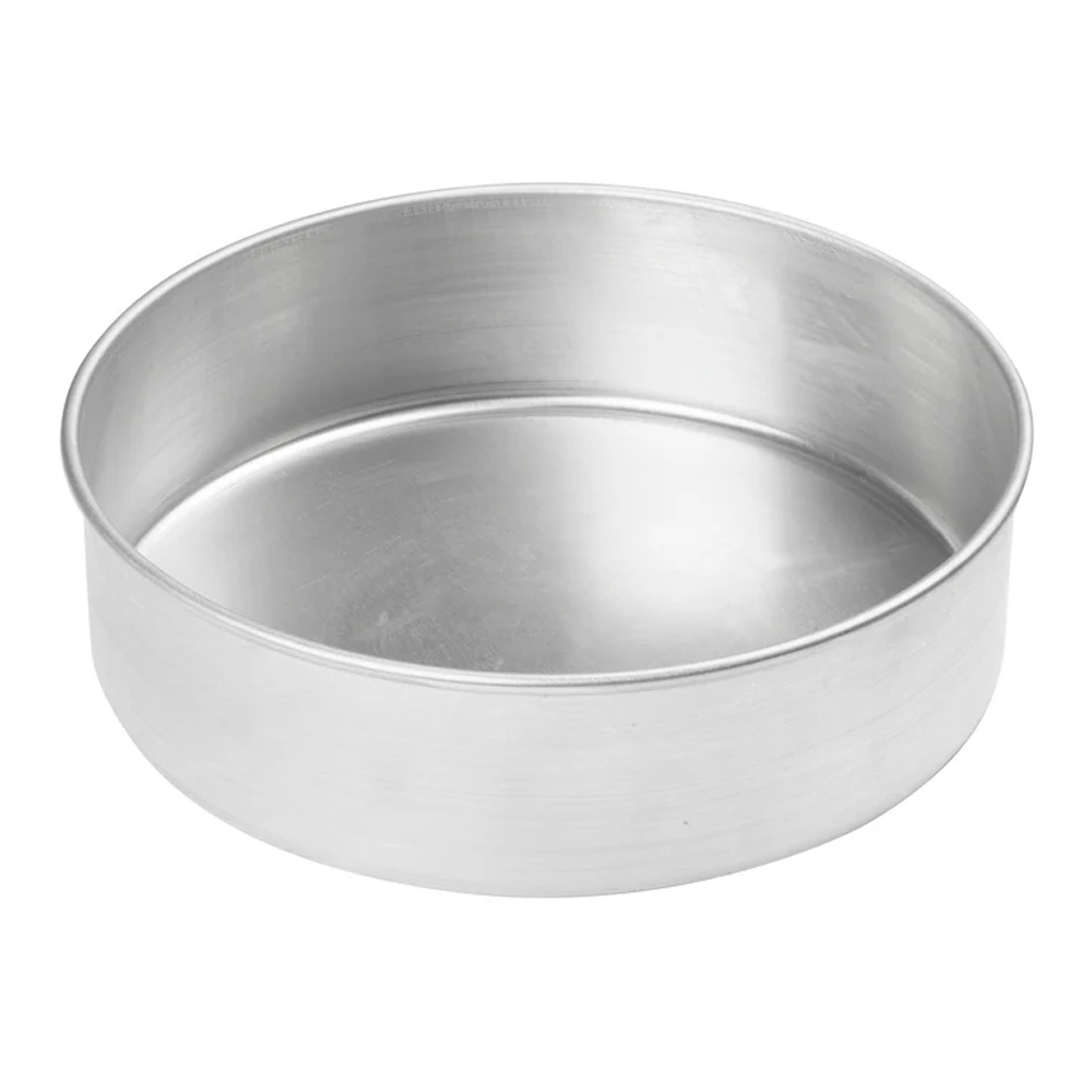 Winco Round Aluminum Cake Pan, 12" x 3" Deep