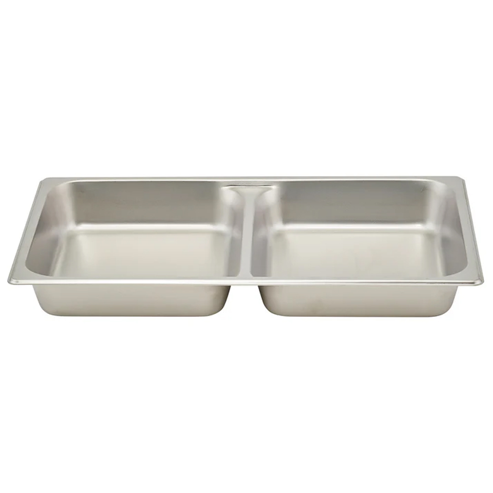 Winco Stainless Steel Divided Full Size Steam Table Pan x 2-1/2" Deep