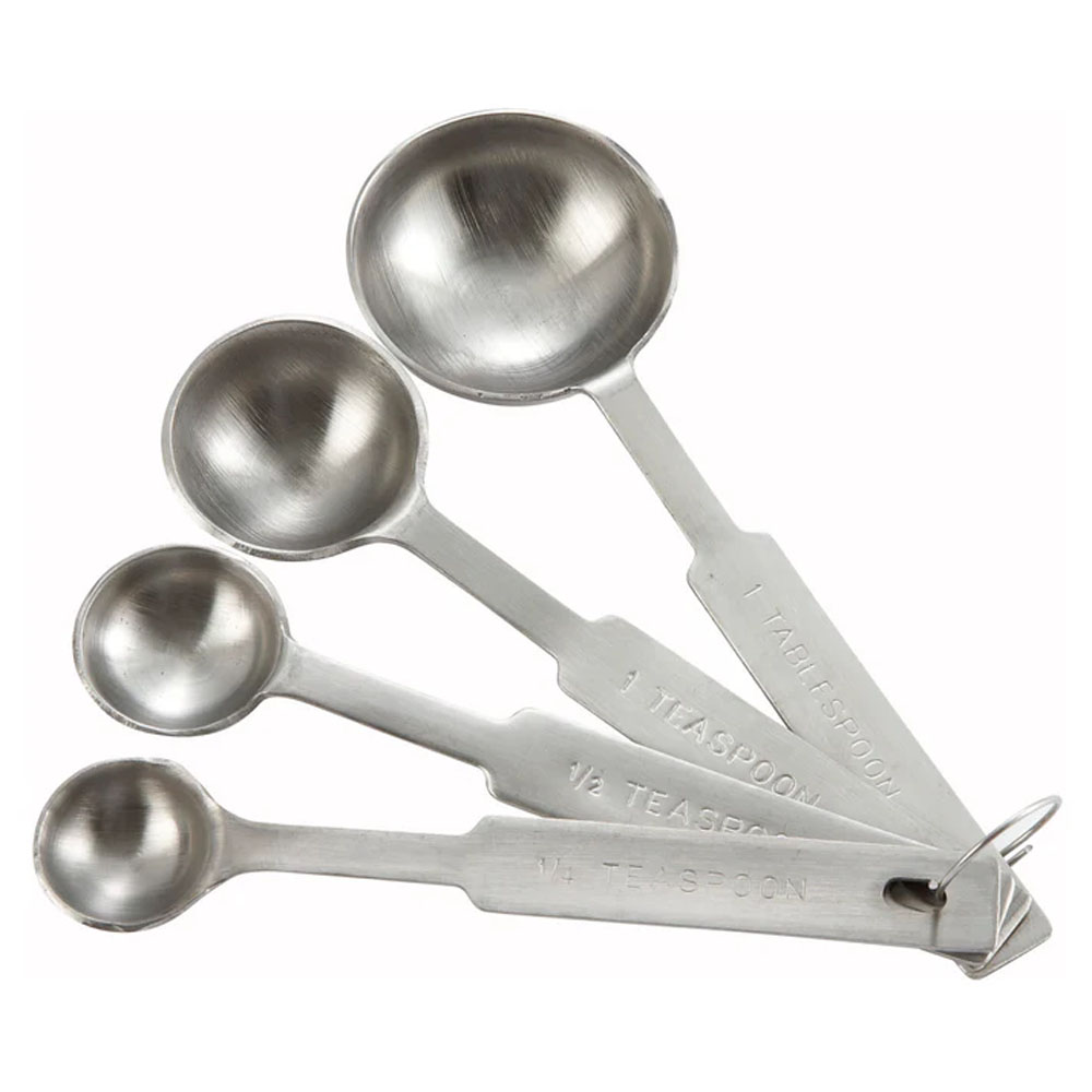 Winco Stainless Steel Measuring Spoons - Heavy Duty ,Set Of 4 Spoons