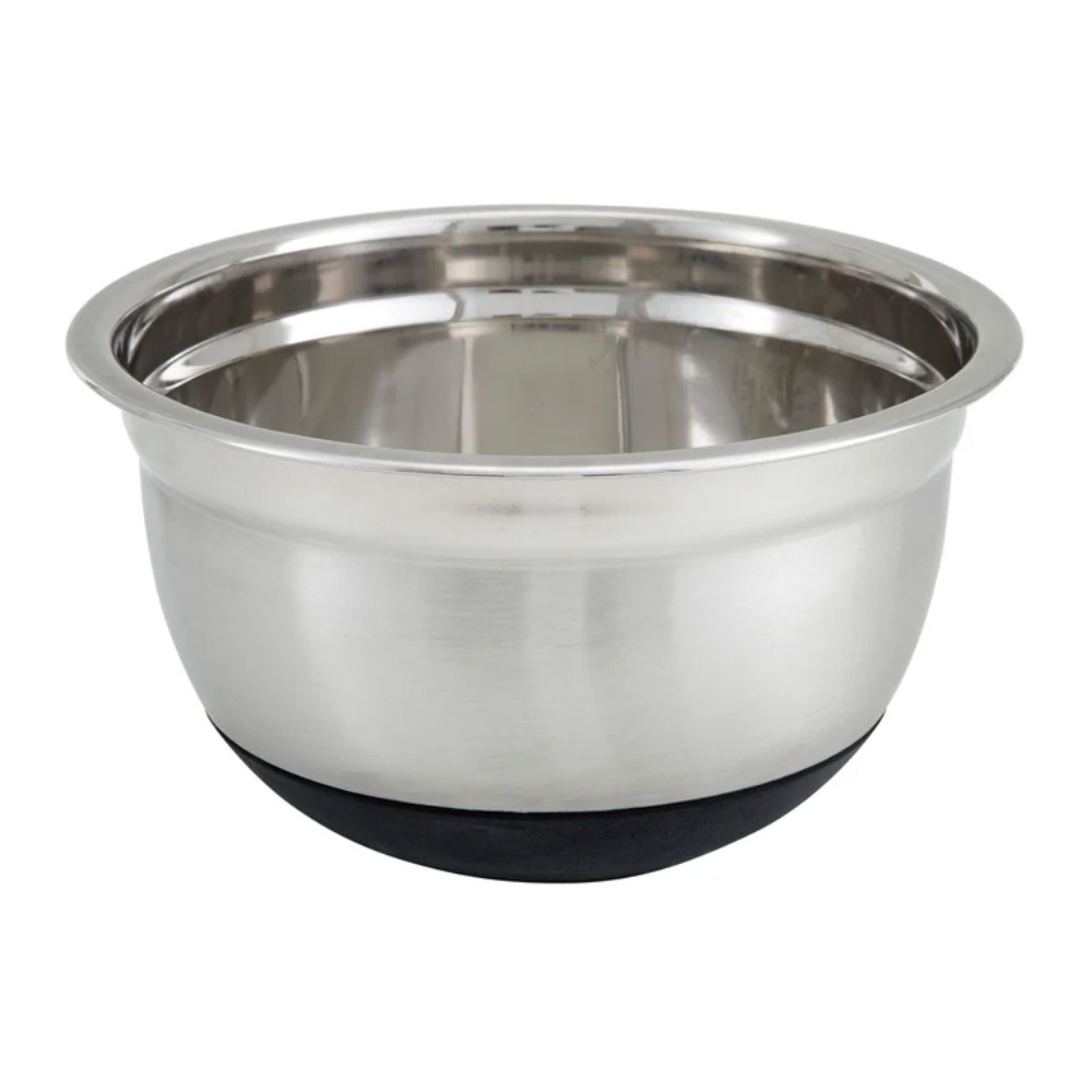Winco Stainless Steel Mixing Bowl with Silicone Base, 8 Quart
