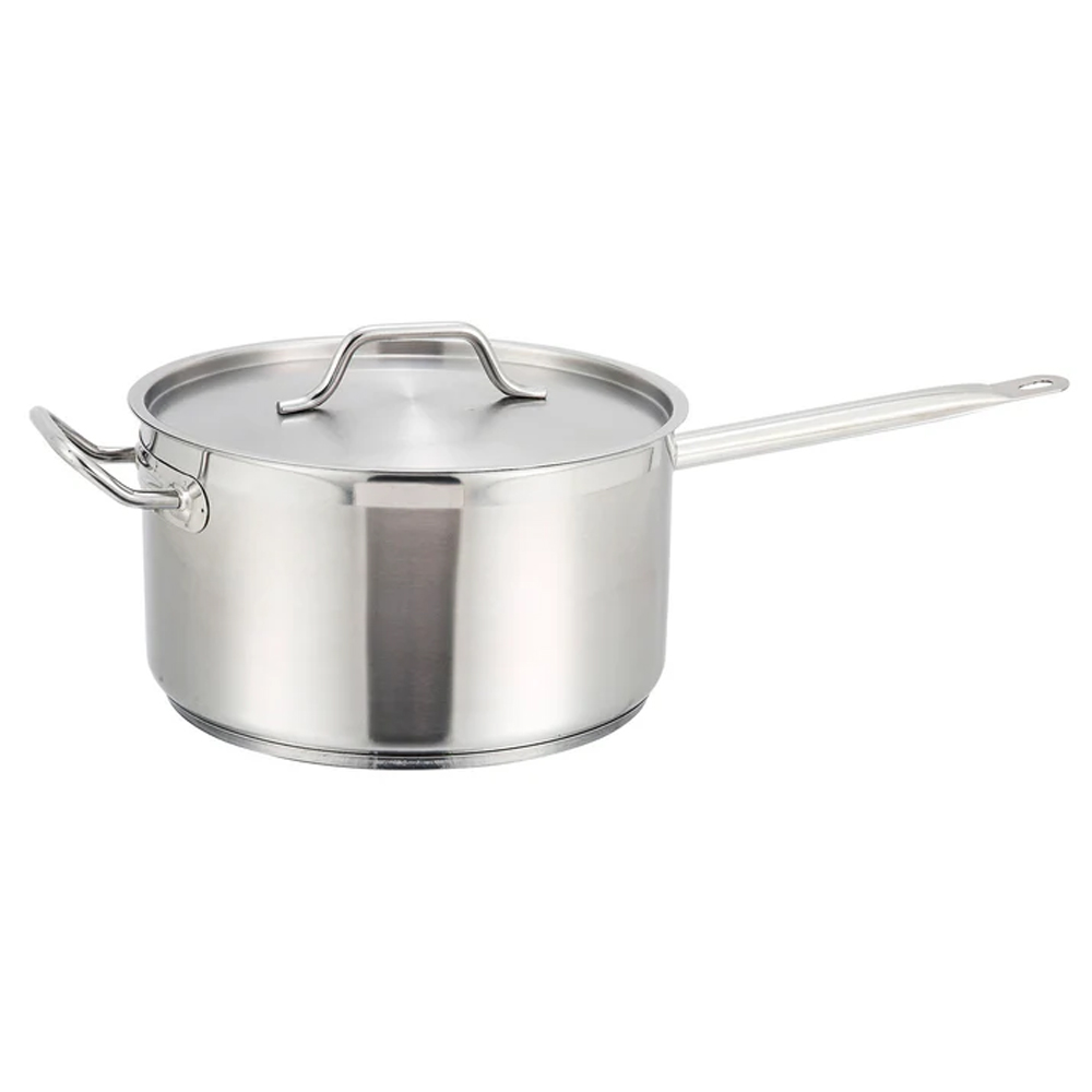 Winco Stainless Steel Sauce Pan with Cover, 10 Quart