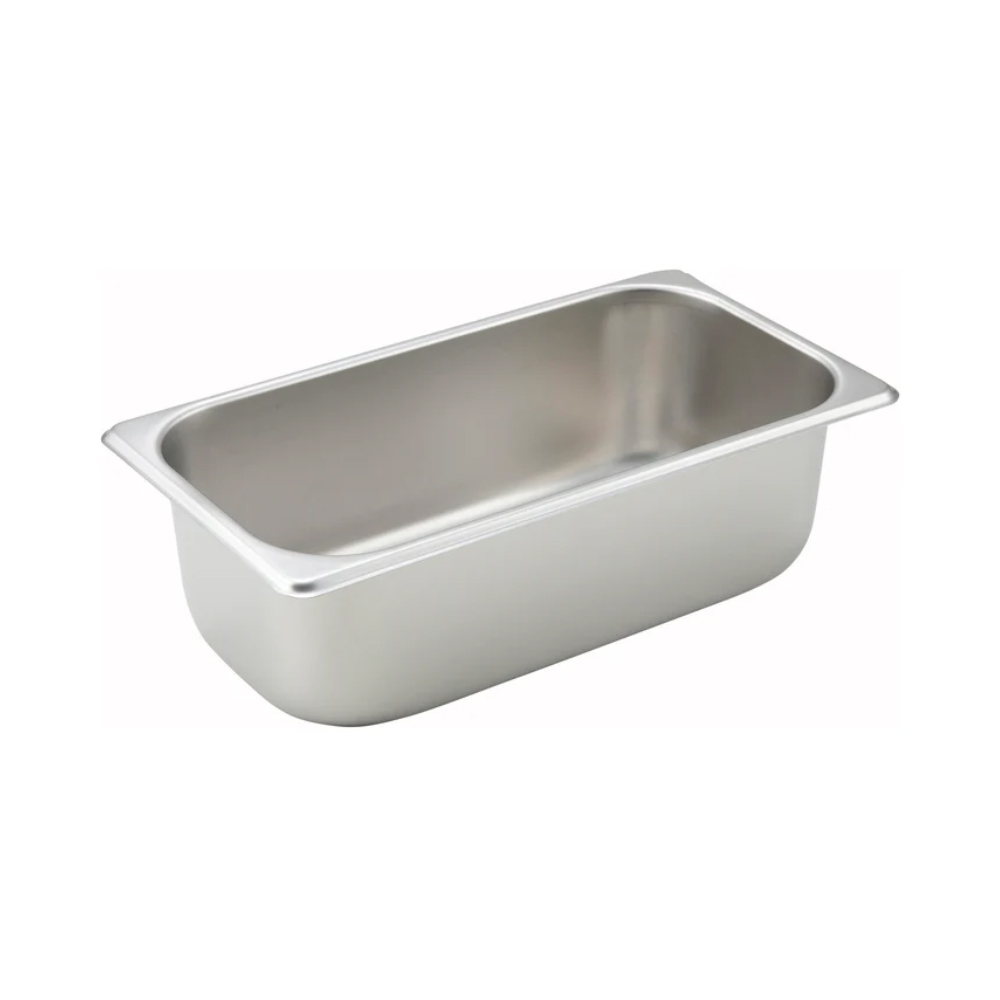 Winco Third Size Stainless Steel Steam Table Pan x 4" Deep