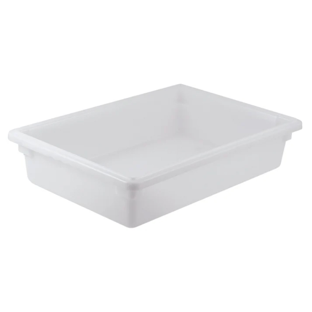 Winco White Polypropylene Full Size Food Storage Box, 6" Deep