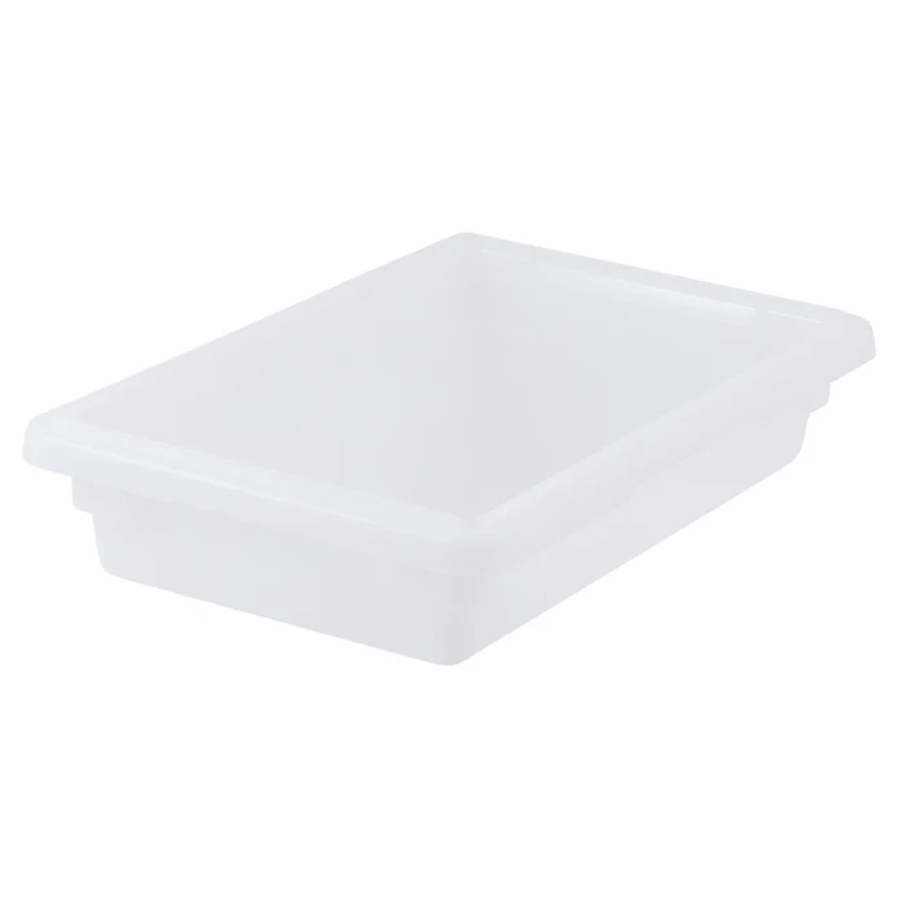 Winco White Polypropylene Half Size Food Storage Box, 3" Deep