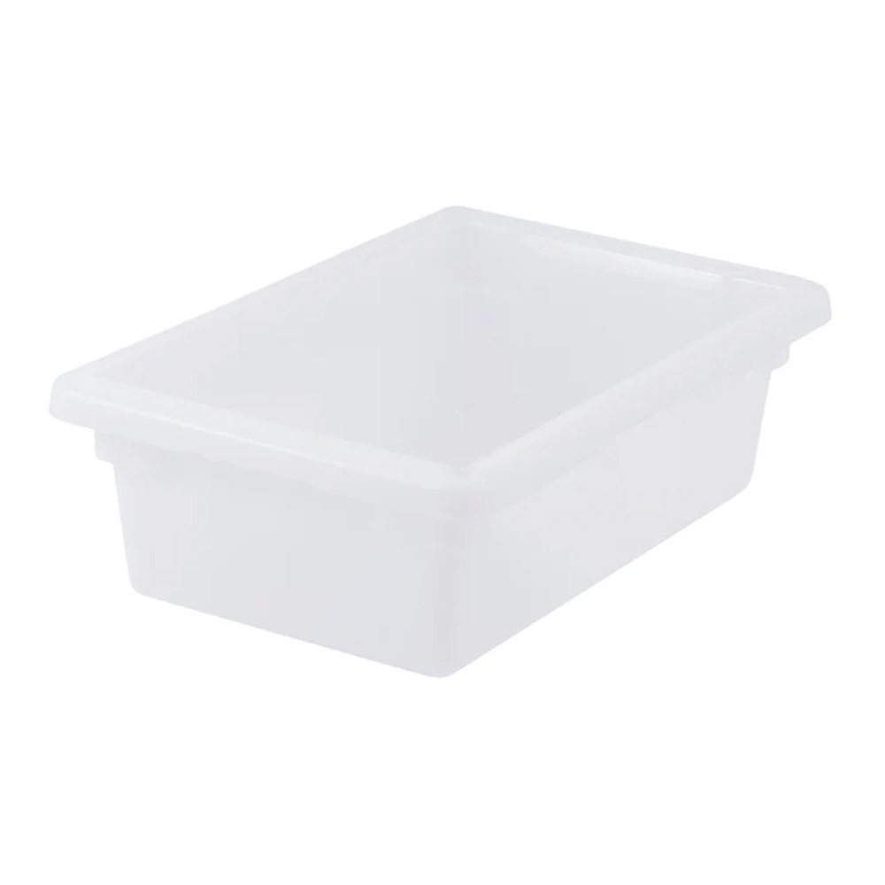 Winco White Polypropylene Half Size Food Storage Box, 6" Deep