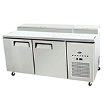 Atosa MPF8202GR Two Section Side Mount Refrigerated Pizza Prep Table 67