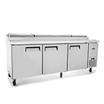 Atosa MPF8203GR Three Section Side Mount Refrigerated Pizza Prep Table 93