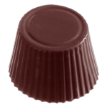 Chocolate World Polycarbonate Chocolate Mold, Ribbed Cup, 21 Cavities