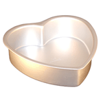 Fat Daddios Anodized Aluminum Heart Cake Pan, 10" x 3" Deep 