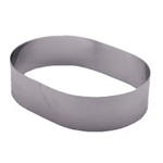 Fat Daddio's Oval Cake Ring Stainless Steel, 1-3/4" x 2-3/4" x 1-3/8" High