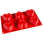 Fat Daddio's Silicone Mold, Dimpled Heart, 4.3 oz., 6 Cavities