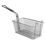 FMP Fry Basket W/ Plastic-Coated Handle, 13-1/4" x 6-1/2" x 6": Twin, Front Hook