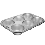 Fox Run Giant Stainless Steel Muffin Pan, 6 Cup