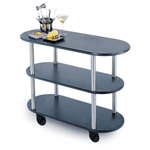 Geneva 3620009 Service Cart With Flat Top, Oval - Beige Suede Laminate Finish