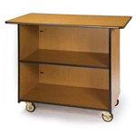 Geneva 6710008 Enclosed Service Cart - 1 Fixed Shelf - Ebony Wood Laminate Finish