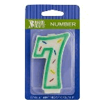 Green Sprinkle 'Number Seven' Candle, 3.15