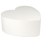 Heart Polystyrene Cake Dummy, 14" x 4"