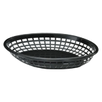 Johnson-Rose Black Oval Plastic Fast Food Basket, 9-3/8
