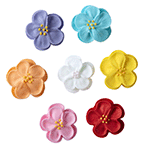 O'Creme Assorted Royal Icing Double Pansies, Set of 14