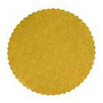O'Creme Gold Scalloped Corrugated Round Cake Board, 9