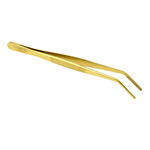 O'Creme Gold Stainless Steel Curved Tip Tweezers, 8